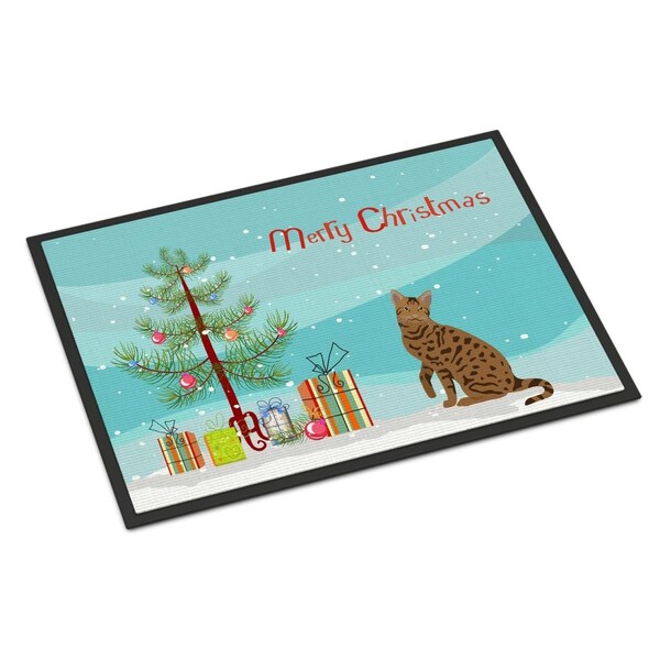 Carolines Treasures 18 x 27 in. Ocicat No.2 Cat Merry Christmas Indoor or Outdoor Mat CK4780MAT - main